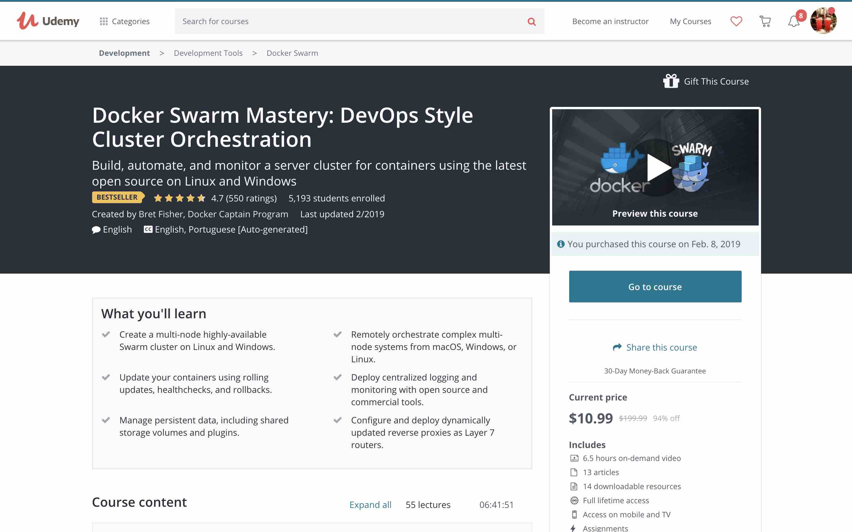 9.99 美刀买了 Udemy 的 Docker Swarm Mastery 课