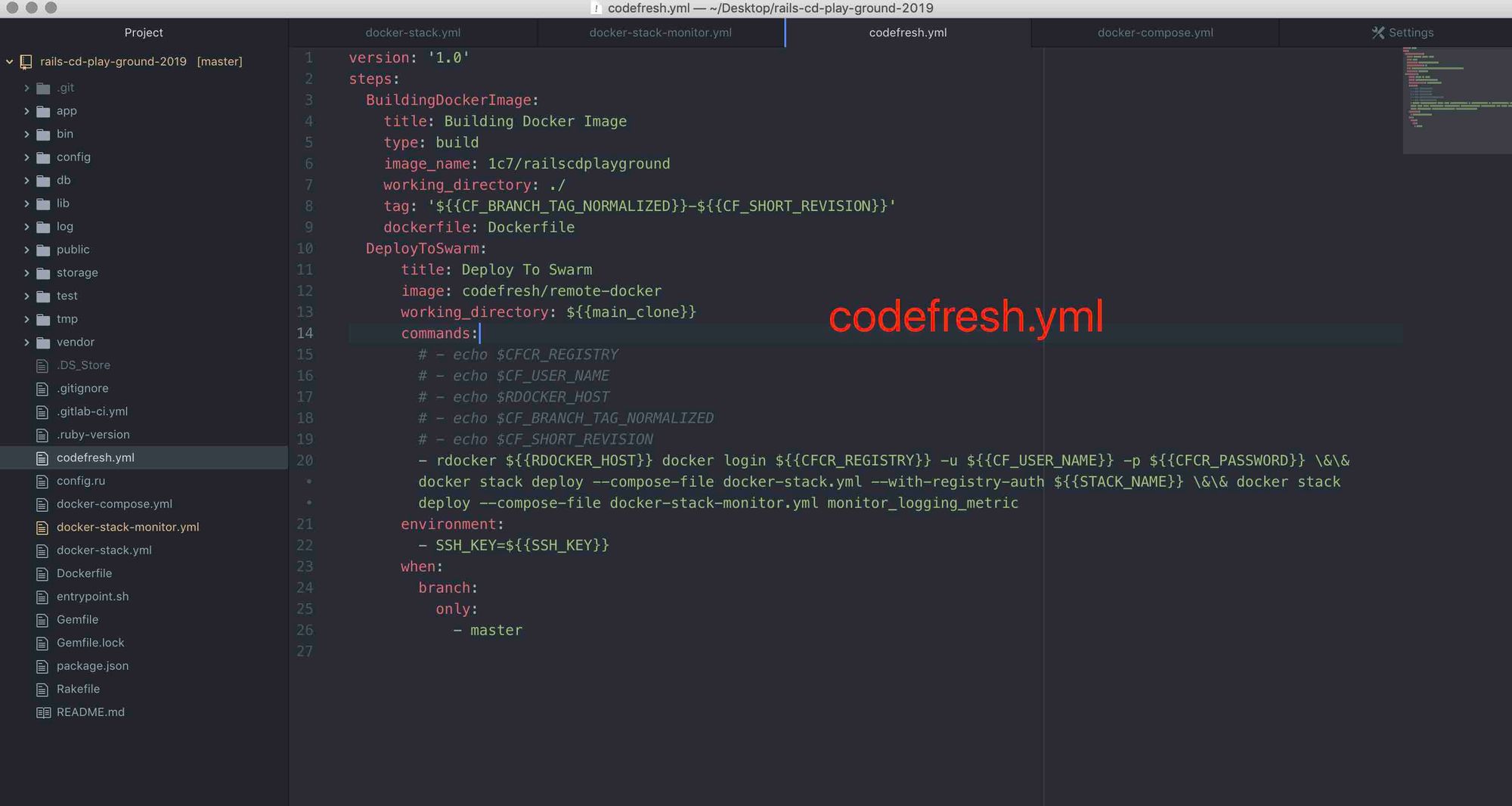CodeFresh + Docker Swarm 工作流